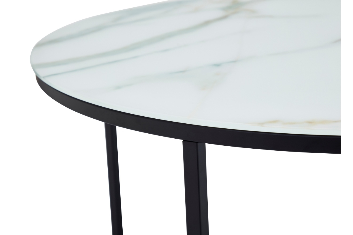 Mesa para revistas Riverton 380 (Marmore branco + Preto)