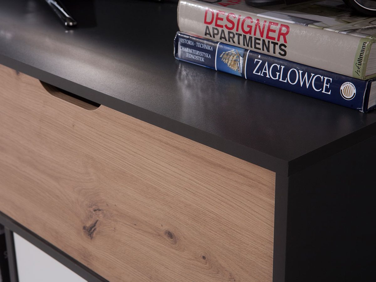 Cómoda Providence H103 (Grafite + Carvalho Artisan + Branco)