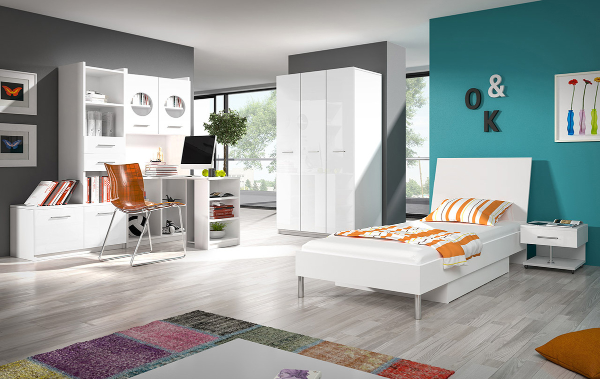 Roupeiro Campus (Branco + Branco brilhante)