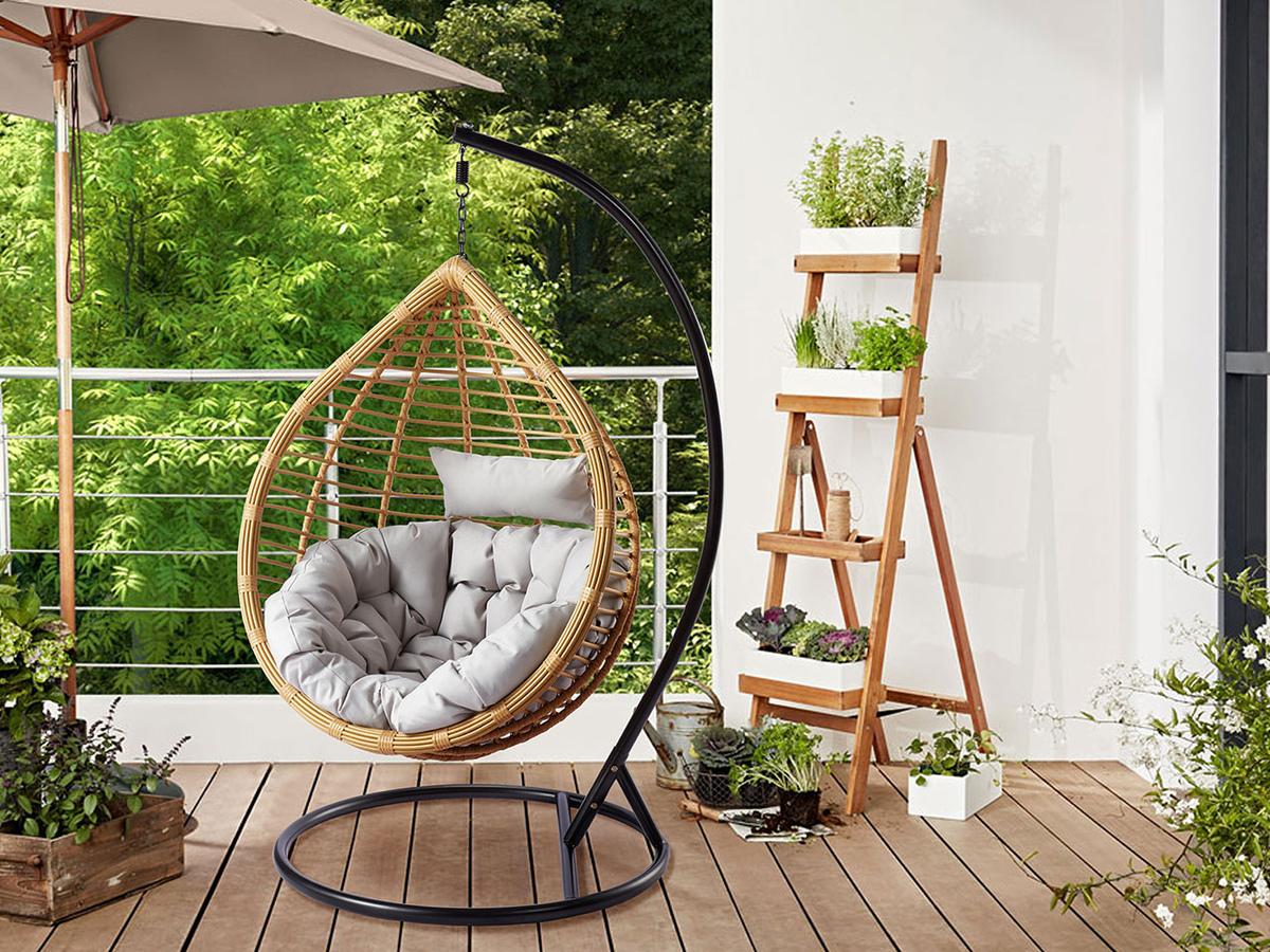 Cadeira suspensa Miramar 136 (Castanho claro + Preto + Cinzento)